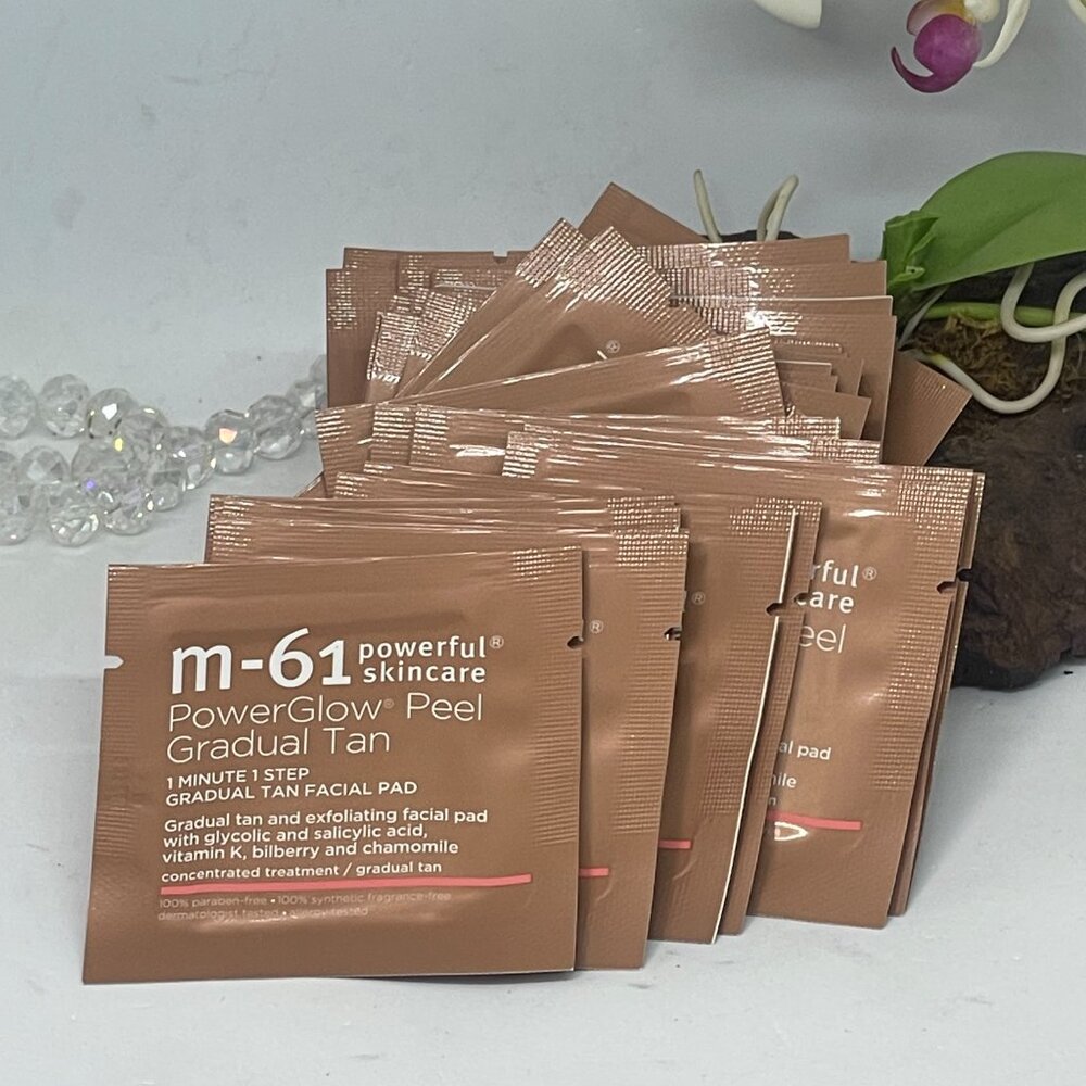M-61 PowerGlow Peel Gradual Tan 1 Minute 1 Step Facial Pad - 30 Treatments - NIB - Picture 5 of 7